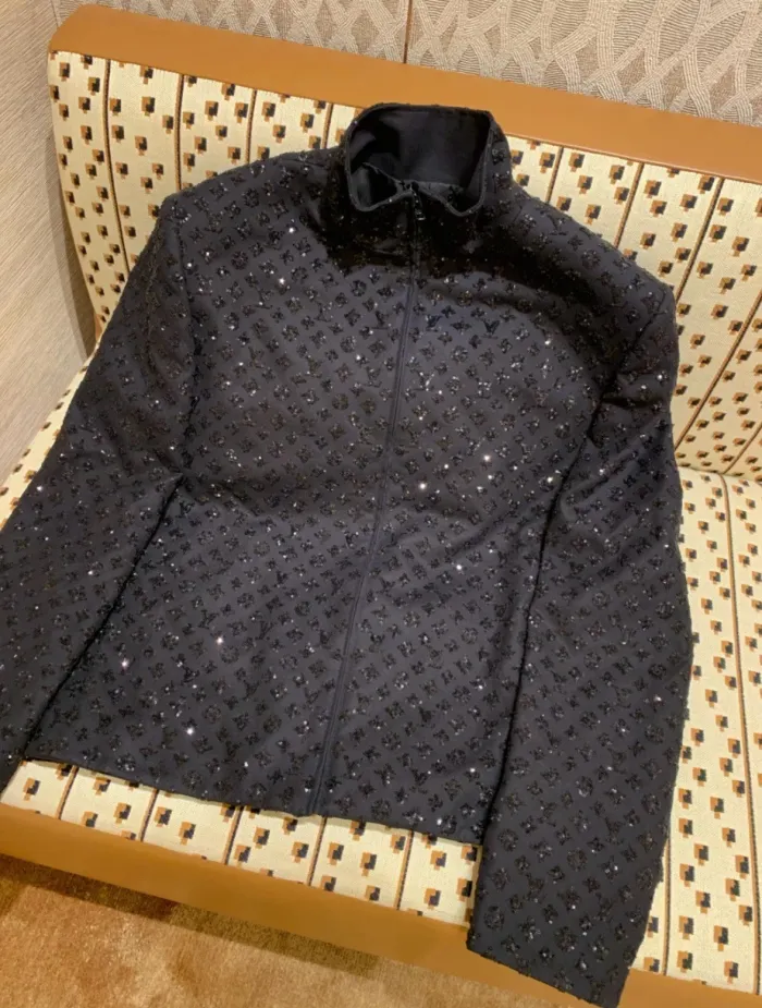 NIGO Louis Vuitton Men's Spring and Autumn Black Evening Drawstring Zipper Standing Collar Jacket Casual Pants Suit Set #nigo72849