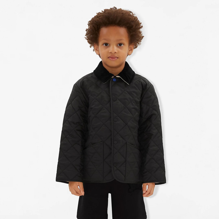 NIGO Burberry Kid's Spring And Autumn Solid Color Single Breasted Lapel Quilted Barn Jacket #nigo31337