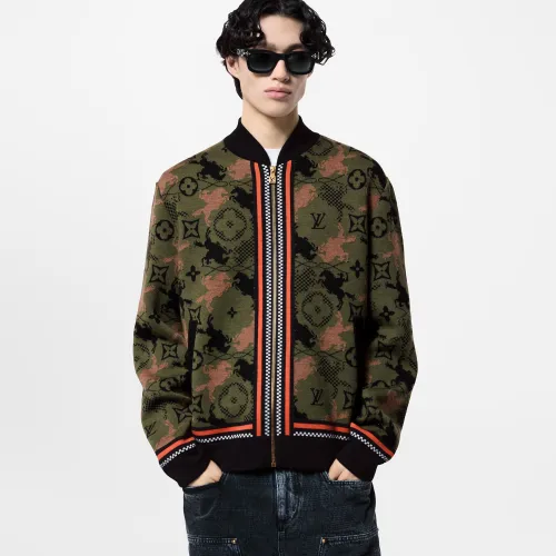 NIGO Louis Vuitton Men's Spring Autumn Solid Color Jacquard Pattern Sheep Wool Pilot Knit Long Sleeve Coat Jacket #nigo71534