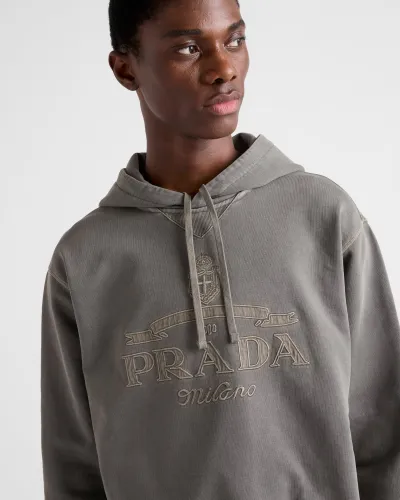 NIGO Prada Men's Spring And Autumn Solid Color Letter Printed Pullover Cotton Long Sleeve Hooded Sweatshirt #nigo71536