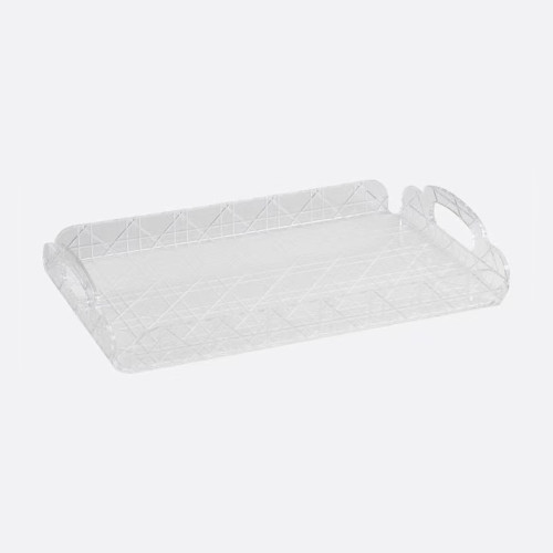 NIGO Dior Rattan Grid Acrylic Resin Tray Storage Sundries Classic Black Transparent Color Shelves Cup Holder Home Use  Accessories #nigo71567