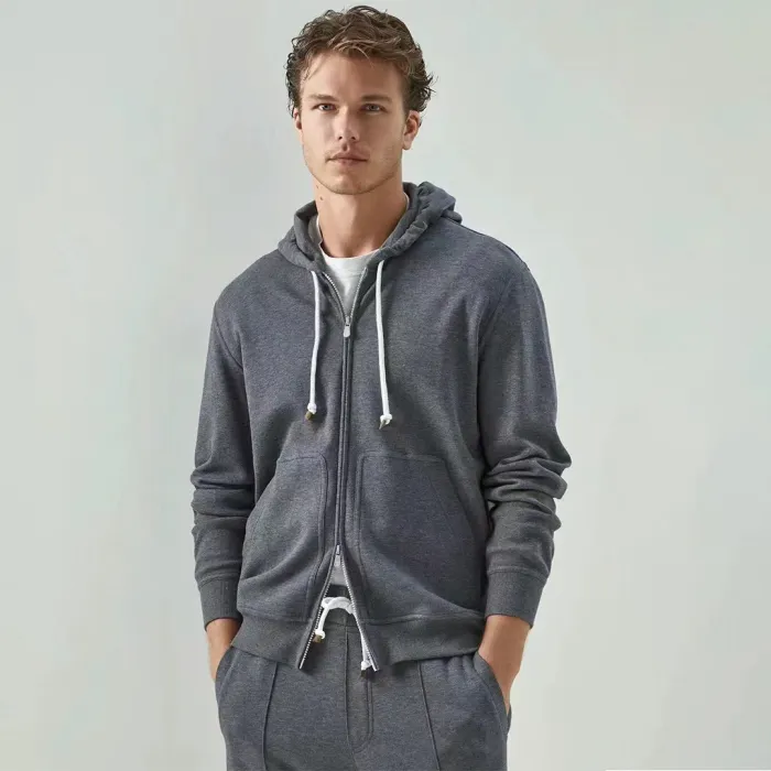 NIGO Brunello Cucinelli Men's Spring And Autumn Drawstring Hooded Solid Color Zipper Sweatshirt Jacket Casual Lace-up Straight Pants Ngvp #nigo9263