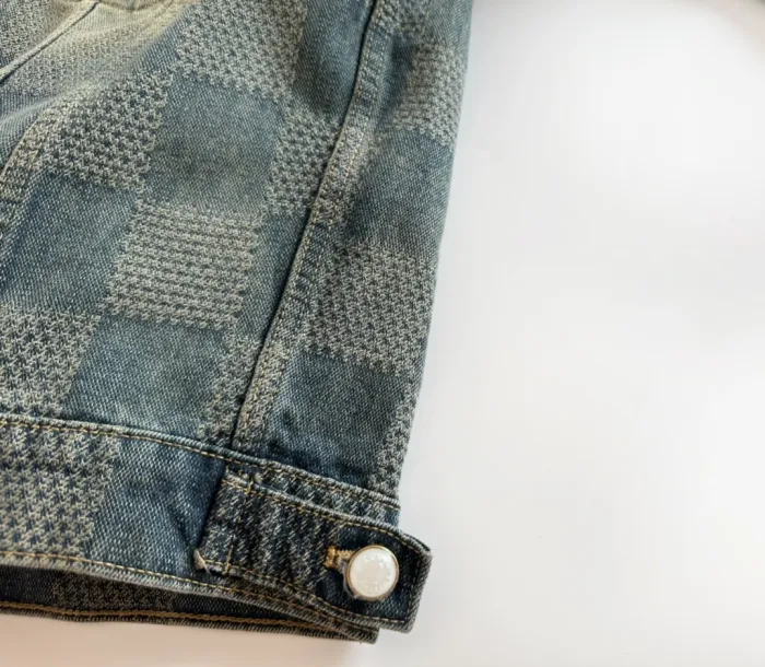 NIGO Louis Vuitton Men's Spring And Fall Logo Jacquard Checkerboard Pattern Pocket Single Breasted Denim Jacket Pants Suit Set #nigo72956