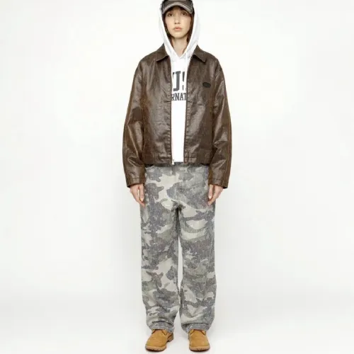 NIGO Stussy Men's Seasonal Washed Camouflage Straight Rivet Embroidered Casual Denim Pants Ngvp #nigo9261