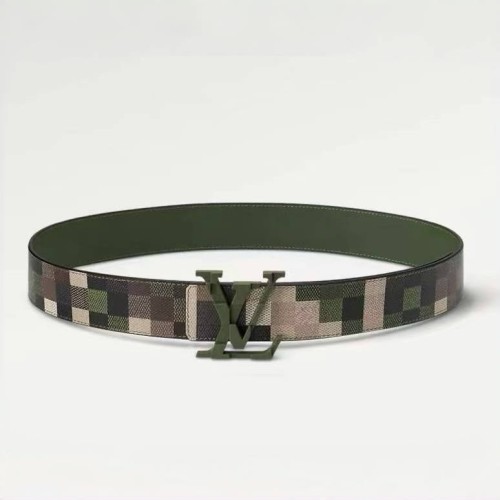 NIGO Louis Vuitton Mega Pixel Men's Four Seasons Fashion Camo Cowhide Belt Logo Luxury Double Sided Belt Width 4cm Accessories #nigo71221