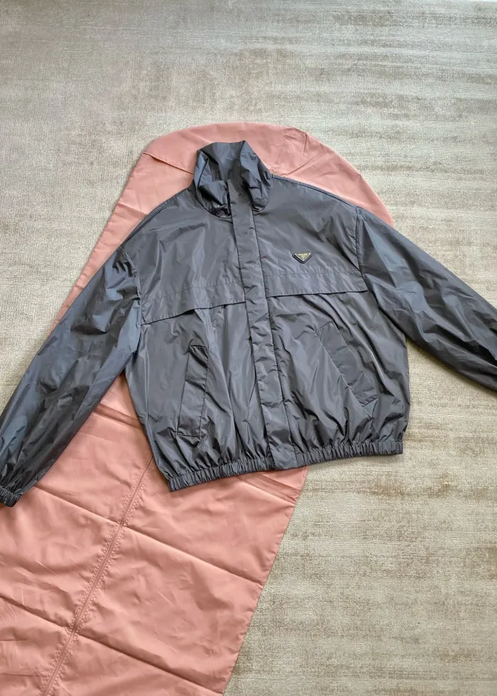 NIGO Prada Men's Spring and Autumn Solid Color Standing Collar Zipper Loose Long Sleeve Jacket #nigo73336