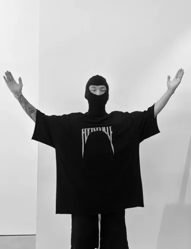 NIGO Rick Owens Men's Summer Embroidered Logo Round Neck Cotton Loose Black Short Sleeve T-Shirt Ngvp #nigo9377