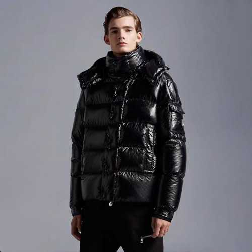NIGO Moncler Men's Winter Warm Black Embroidered Logo Short Long Sleeve Hooded Puffer Down Jacket #nigo71645