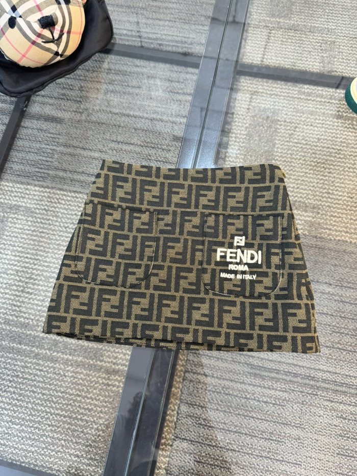 NIGO Fendi Kid's Spring And Autumn Solid Color Long Sleeve Slim Shirt Casual Jacquard Embroidery Canvas Short Skirt Set #nigo31353