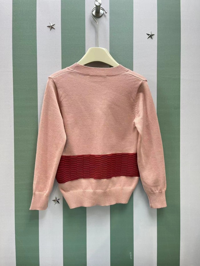 NIGO Gucci Kid's Spring And Autumn Pattern Embroidery Long Sleeve Fitted Solid Color Knit Cardigan #nigo31355
