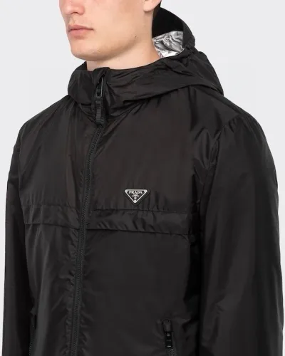 NIGO Prada Men's Spring and Autumn Solid Color Nylon Hooded Casual Zipper Long Sleeve Jacket #nigo73557