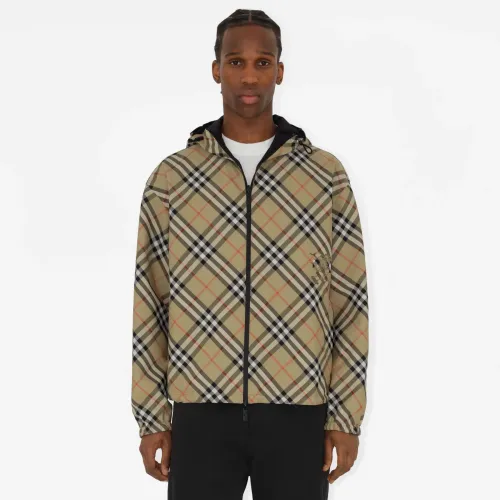 NIGO Burberry Men's Autumn and Winter Check Printed Reversible Zipper Hooded Long Sleeve Jacket #nigo73814