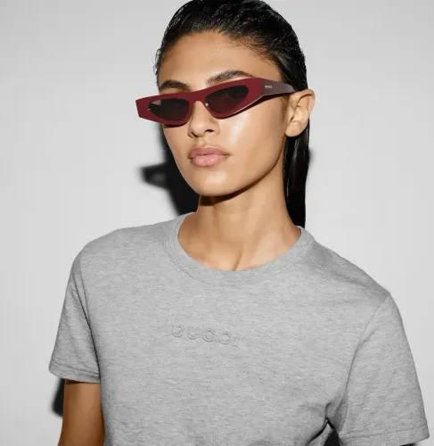 NIGO Gucci Women's Summer Solid Color Letter Logo Later Round Neck Slim Cotton Short Sleeve T-Shirt #nigo73819