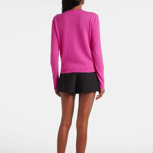 NIGO Valentino Women's Spring And Autumn Bow Wool Long Sleeve Knitted Solid Color Cardigan Ngvp #nigo9525