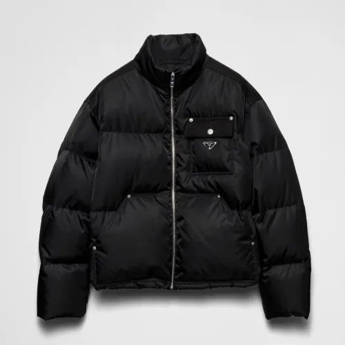 NIGO Prada Men's Autumn and Winter Solid Color Standing Collar Fit Zipper Long Sleeve Nylon Puffer Down Jacket #nigo73889
