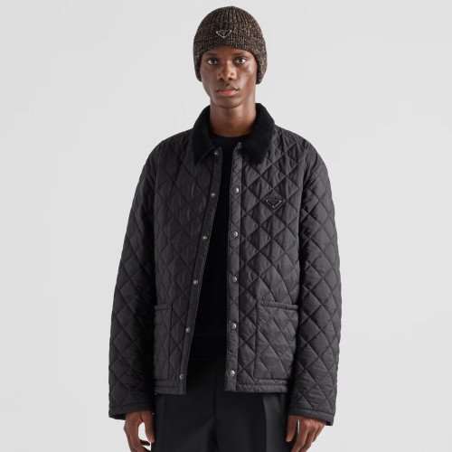 NIGO Prada Men's Autumn and Winter Solid Color Nylon Quilted Single Breasted Long Sleeve Puffer Down Jacket #nigo73918