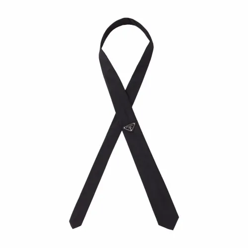 NIGO Prada Men's Black Triangle Logo Tie #nigo73949