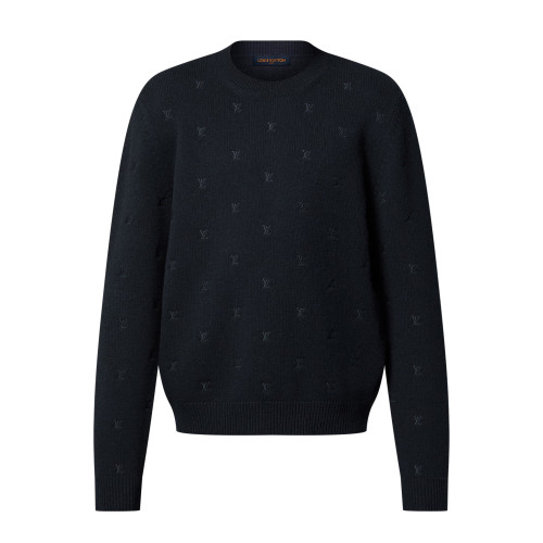 NIGO Louis Vuitton Men's Spring and Autumn Solid Color Embroidery Logo Printed Crew Neck Knit Wool Sweater #nigo73953