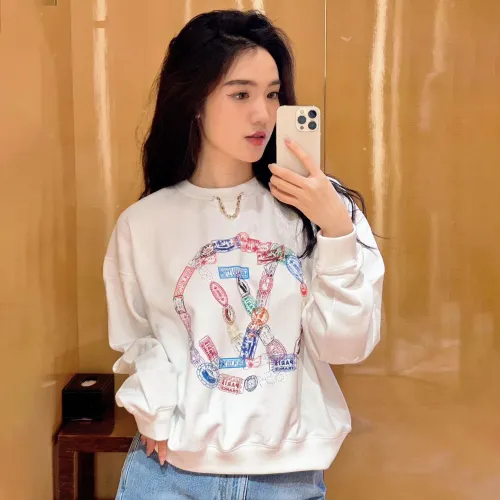 NIGO Louis Vuitton Women's Spring and Autumn White Round Neck Travel Seal Print Long Sleeve Sweatshirt #nigo74178