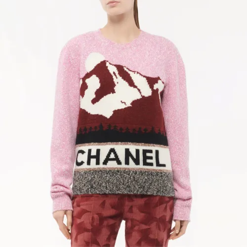 NIGO Chanel Women's Autumn and Winter Pattern Printed Round Neck Pullover Long Sleeve Sweater #nigo74241