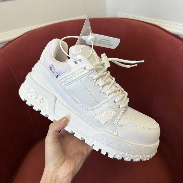 NIGO Louis Vuitton LV TRAINER Men's and Women's Little Chubby Leather Lace-Up Low Top Board Shoes #nigo74385