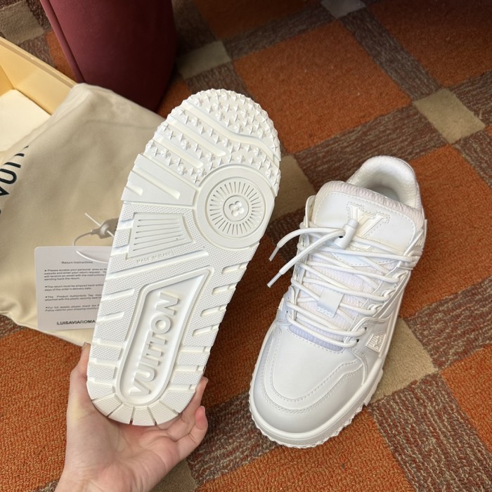 NIGO Louis Vuitton LV TRAINER Men's and Women's Little Chubby Leather Lace-Up Low Top Board Shoes #nigo74385