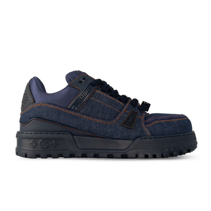 NIGO Louis Vuitton LV TRAINER Men's and Women's Little Chubby Leather Lace-Up Low Top Board Shoes #nigo74385