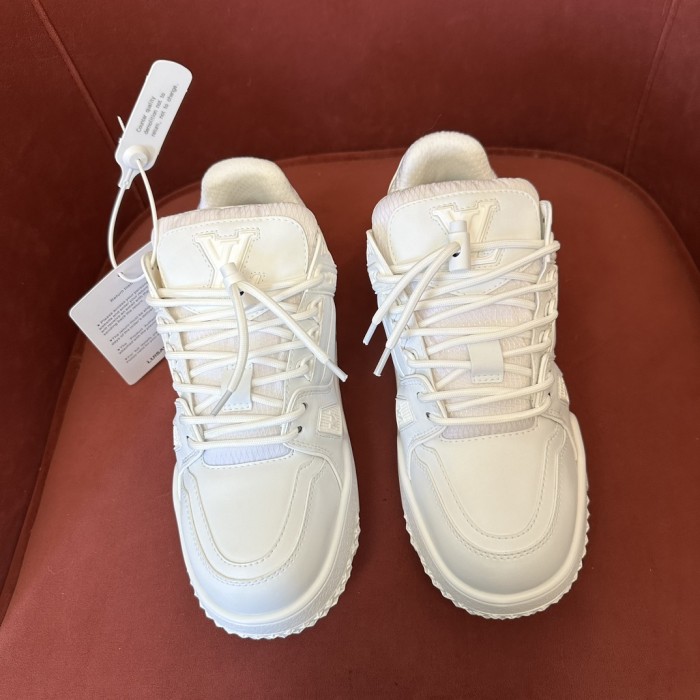 NIGO Louis Vuitton LV TRAINER Men's and Women's Little Chubby Leather Lace-Up Low Top Board Shoes #nigo74385