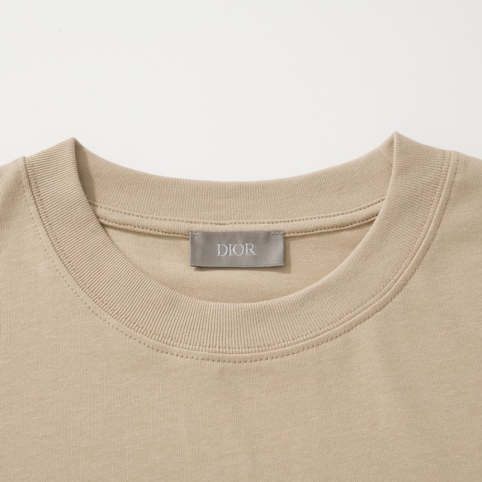 NIGO Dior Men's Summer Logo Embroidery Loose Solid Color Round Neck Cotton Short Sleeve T-Shirt #nigo74449