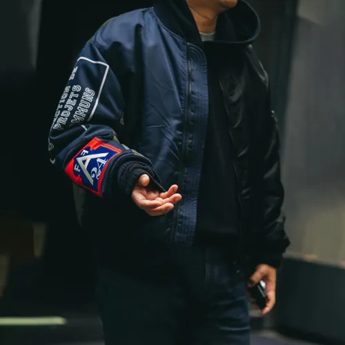 NIGO NEIGHBORHOOD X Yohji Yamamoto Men's Spring and Autumn Baseball Collar Colorblocking Zipper Long Sleeve Jacket #nigo74471