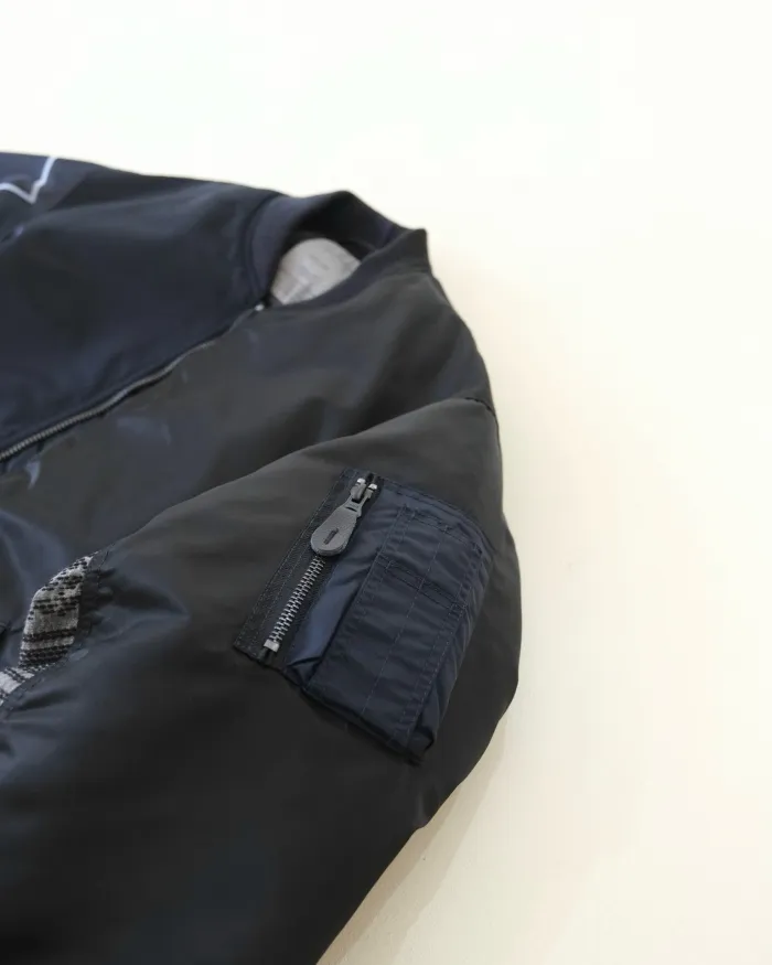 NIGO NEIGHBORHOOD X Yohji Yamamoto Men's Spring and Autumn Baseball Collar Colorblocking Zipper Long Sleeve Jacket #nigo74471