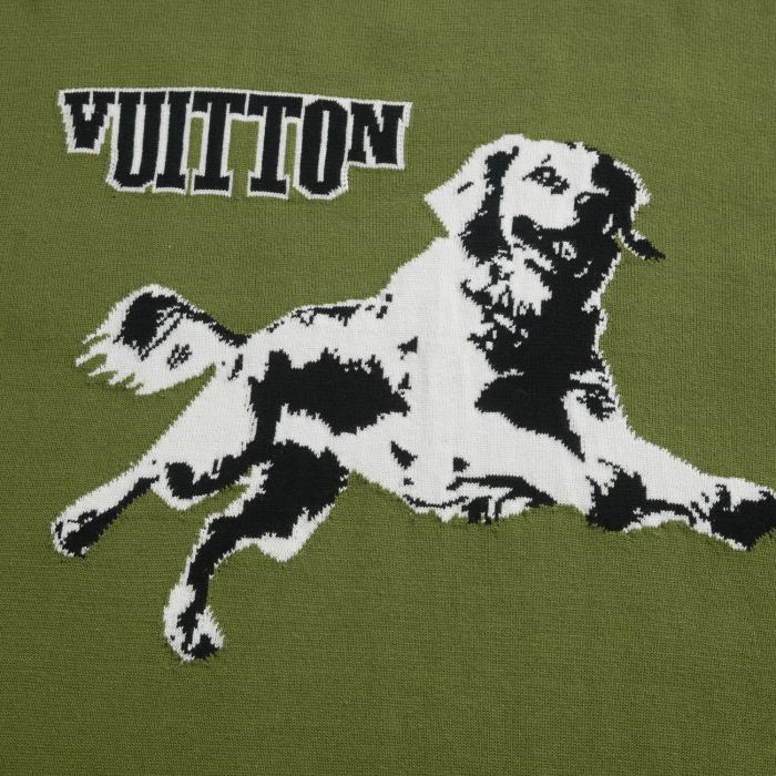 NIGO Louis Vuitton Men's Summer Puppy Printed Round Neck Solid Color Cotton Short Sleeve T-Shirt #nigo74491