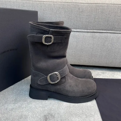 NIGO Chrome Hearts Women's Autumn and Winter Solid Color Leather Mid Calf Short Boots Shoes #nigo74591