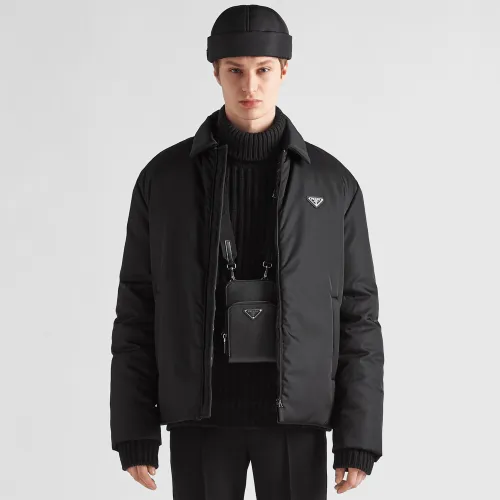 NIGO Prada Men's Fall And Winter Black Nylon Waterproof Zipper Puffer Down Long Sleeve Jacket #nigo74697