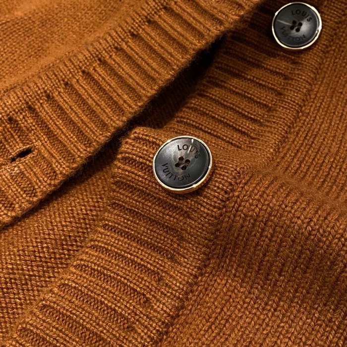 NIGO Louis Vuitton Men's And Women's Spring And Fall Solid Color V-neck Cashmere Blend Single Breasted Long Sleeved Knit Cardigan Jacket #nigo74711