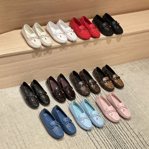 NIGO Louis Vuitton DRIVER Moccasin Shoes Men's Printed Lace Up Temperament Fashion Casual Cowhide Flat Shoes  #nigo74746
