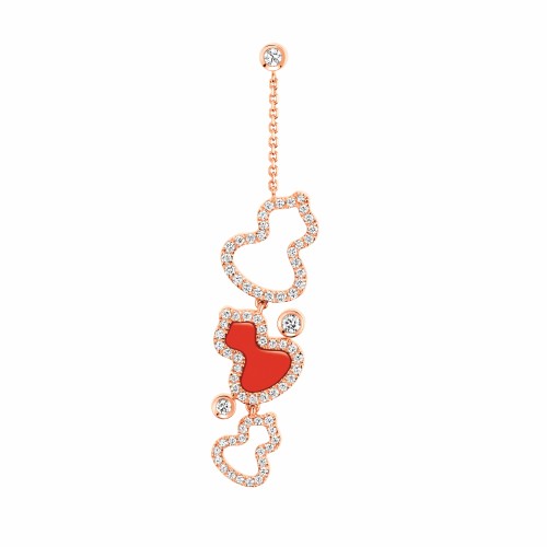 NIGO Qeelin Wulu Women's Rose Gold Classic Gourd Shaped Diamond Stud Earrings Jewelry #nigo74757