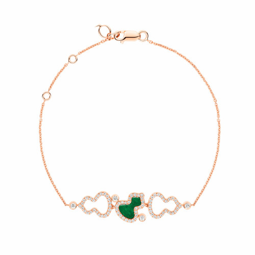 NIGO Qeelin Wulu Women's Rose Gold Classic Gourd Shape Diamonds Bracelet Jewelry #nigo74756