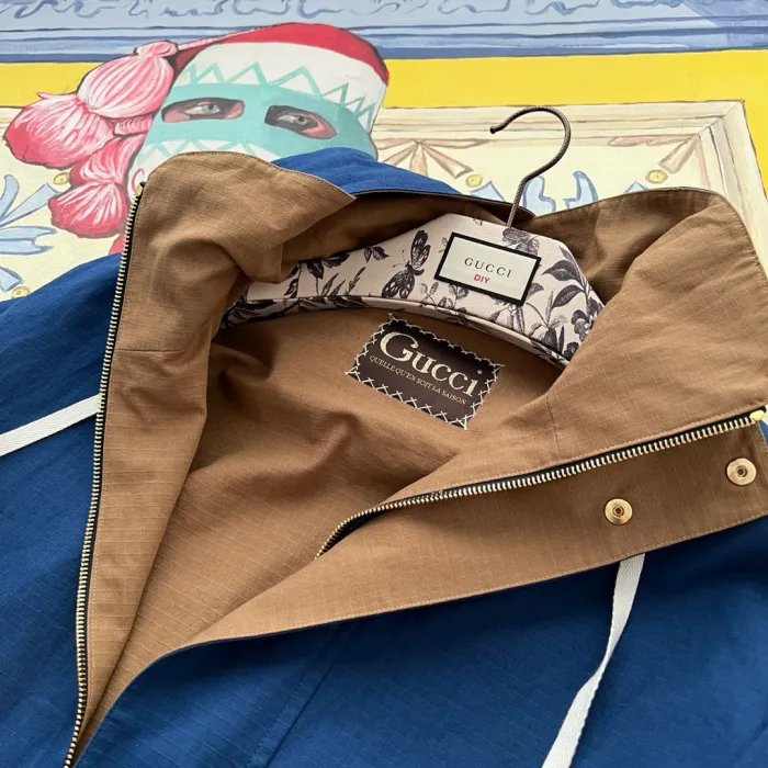 NIGO Gucci Men's Spring and Autumn Solid Color Logo Printed Reversible Zipper Long Sleeve Jacket #nigo74788