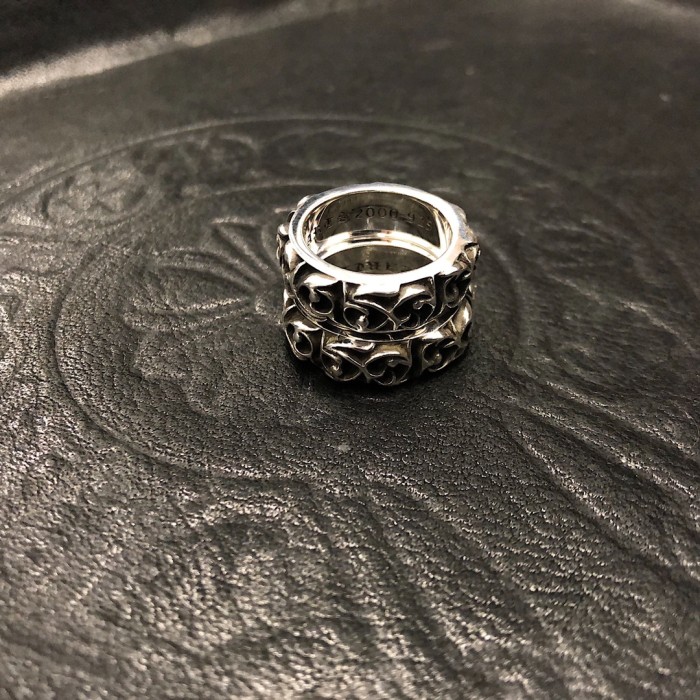 NIGO Chrome Hearts Men's and Women's Silver Crucifix Logo Punk Rock Couple's Ring Jewelry #nigo74862