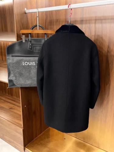 NIGO Louis Vuitton Men's Autumn and Winter Solid Color Seal Fur Collar Cashmere Long Single Breasted Coat Jacket #nigo74933
