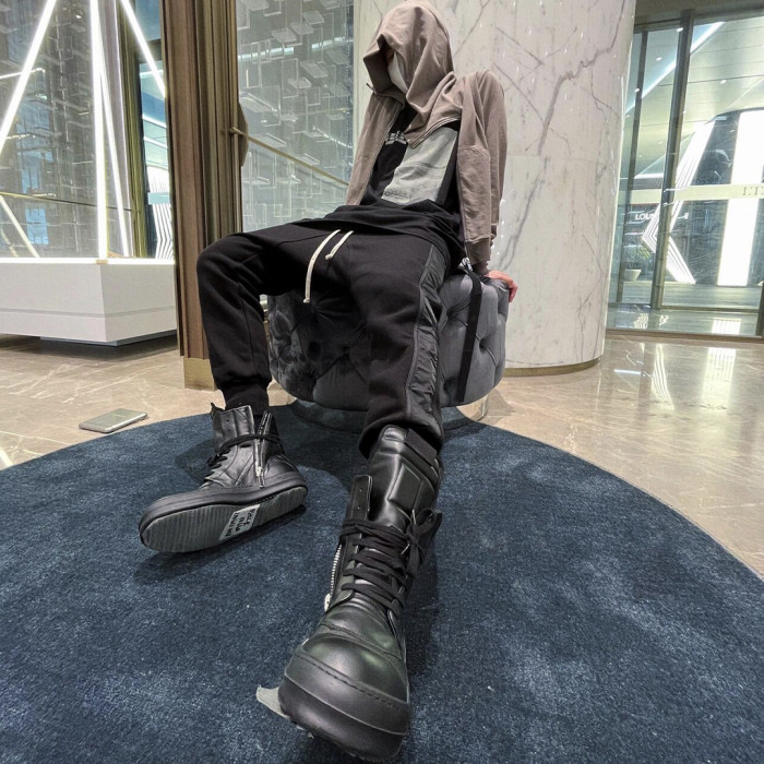NIGO Rick Owens Men's And Women's Trend Models Inverted Triangle Thick Bottom Heightening High-top Shoes Autumn And Winter New Lace-up Boots Ngvp #nigo9861