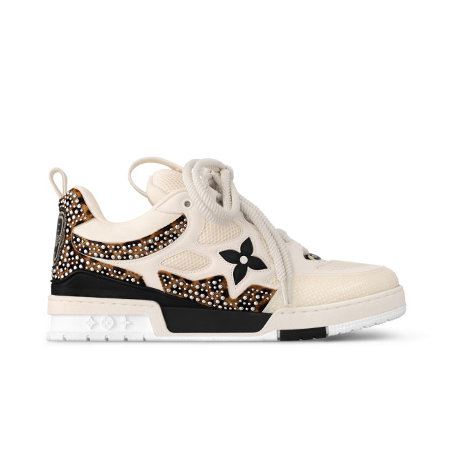 NIGO Louis Vuitton LV Skate Men's Colorblocked Calfskin Round Toe Low Top Lace Up Casual Board Shoes #nigo74995