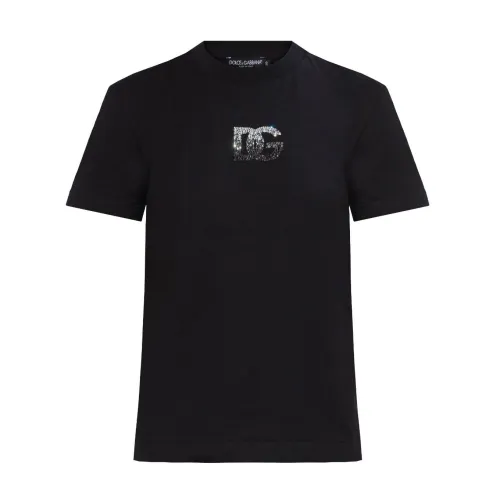 NIGO Dolce&Gabbana Women's Summer Hot Drill Logo Print Round Neck Cotton Short Sleeve T-Shirt #nigo75158