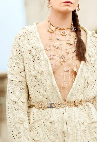 NIGO Chanel Women's Spring And Autumn Solid Color Three Dimensional Flower Hollow V-neck Long Sleeve Cotton Cardigan Ngvp #nigo9936