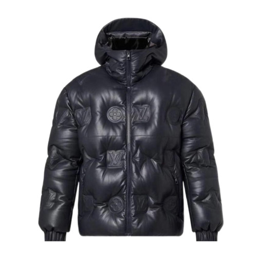 NIGO Louis Vuitton Men's Autumn and Winter Solid Color Embossed Printed Hooded Zipper Long Sleeve Puffer Down Jacket #nigo75245