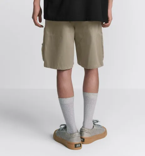 NIGO Dior Dior And Stone Island Men's Summer Solid Color Letter Logo Casual Fit Bermuda Shorts #nigo75358