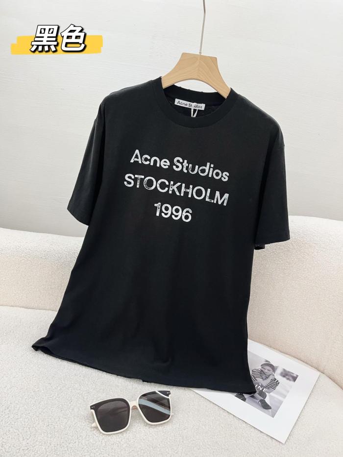 NIGO Acne Studios Men's and Women's Letter Logo Vintage Spray Paint Aged Round Neck Short Sleeve T-Shirt #nigo75473