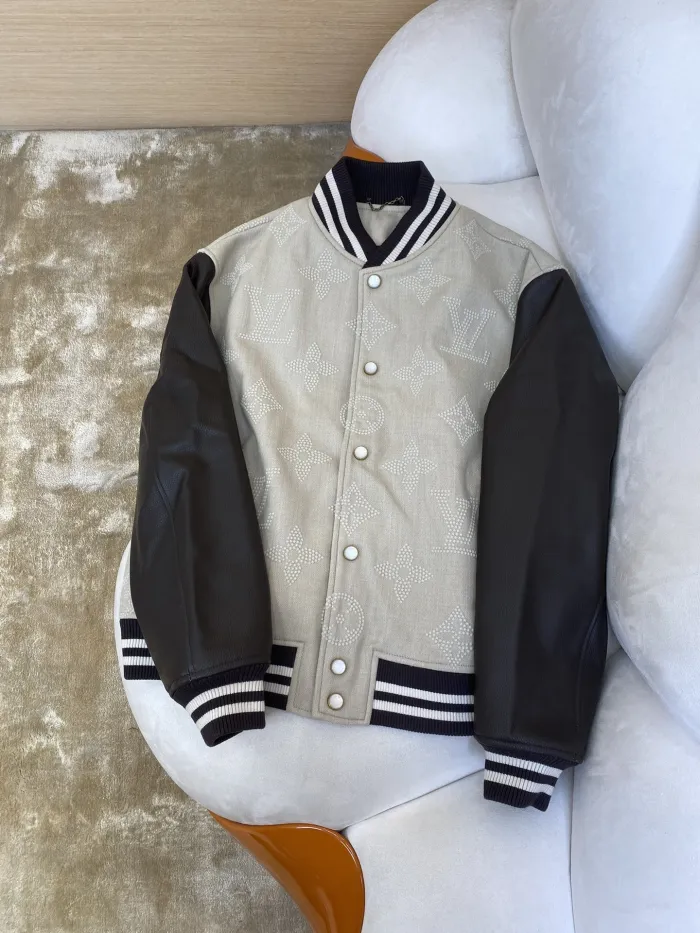 NIGO Louis Vuitton Monogram Embroidered Baseball Drawstring Jacket Men's Spring And Autumn Fashion Trend Color Blocking Single-breasted Jacket #nigo81119