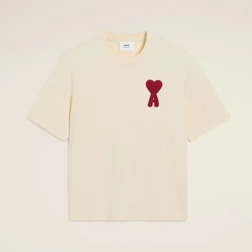 NIGO Ami Men's and Women's Solid Color Embroidered Logo Print Round Neck Cotton Short Sleeve T-Shirt #nigo75745